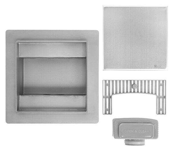 Odtokový žlab REA NEO 120x120 Nickel Brush
