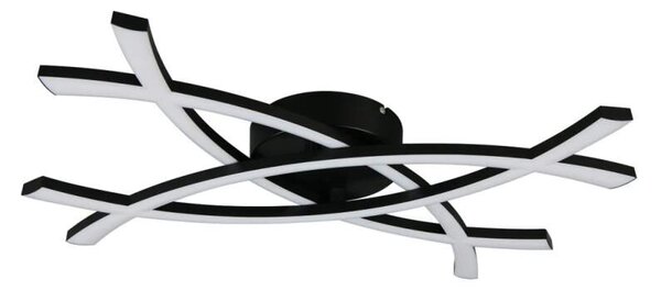Trio Leuchten R23691132 POLLOCK - Stropní LED černé svítidlo 60 x 40cm, 22W, 2500lm, 3000K (Moderní stropní přisazený lustr v černé barvě)
