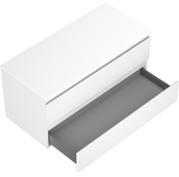 Mexen Orio, koupelnová skříňka 100 cm s horní částí, 2 zásuvky, bílá matná, 91A10-10047-2-BFFC01
