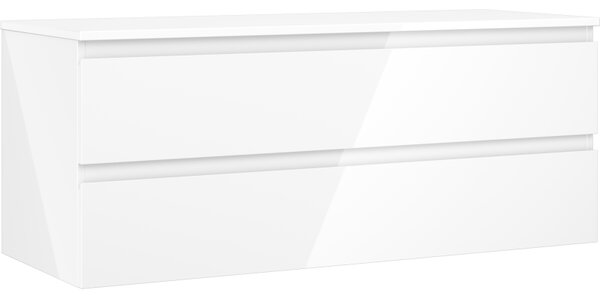 Mexen Orio, koupelnová skříňka 120 cm s horní částí, 2 zásuvky, bílá lesklá, 91A10-12047-2-BFFC00