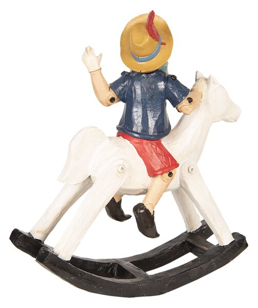 Dekorace Pinocchio na houpacím koni - 26*8*29 cm - Clayre & Eef