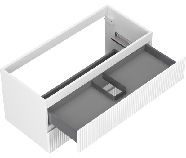 Mexen Rivel, koupelnová skříňka 100 cm, 2 zásuvky, drážkovaná, bílá matná, 91A20-10047-2-BFF01
