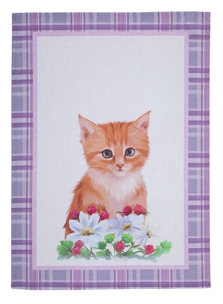 Kuchyňské utěrky KOŤÁTKA V KVĚTECH 50 x 70 cm 2 ks