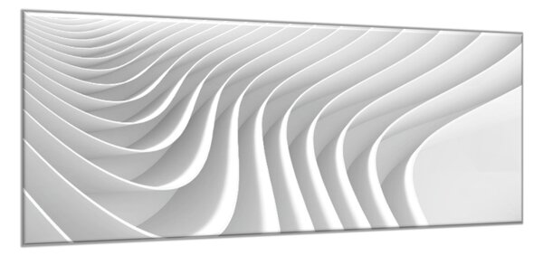 Obraz skleněný šedá kreativní vlna - 30 x 60 cm