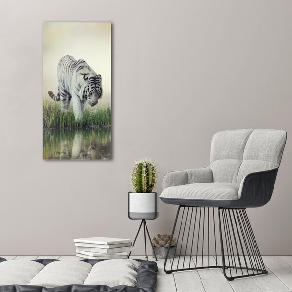Vertikální Foto obraz canvas Bílý tygr ocv-84071201