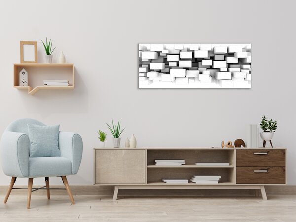 Obraz skleněný 3D kostky - 30 x 60 cm