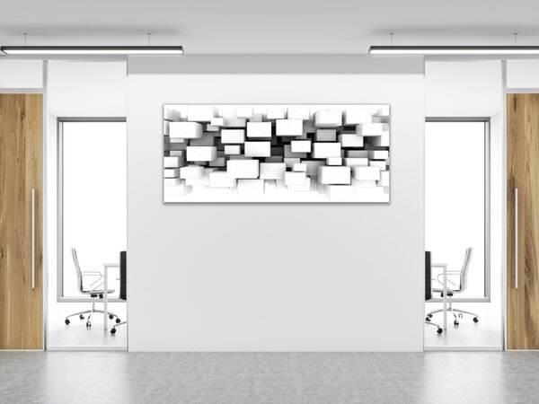 Obraz skleněný 3D kostky - 30 x 60 cm