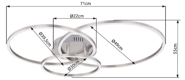GLOBO 67220-40R MUNNI stropní svítidlo LED 40W/1770lm 3000K matný nikl, opál