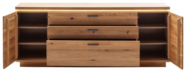 ŠIROKÁ KOMODA, trámový dub, barvy dubu, 210/84/44 cm Linea Natura