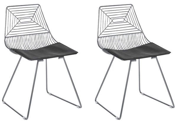 Sada 2 kovových židlí stříbrné BEATTY