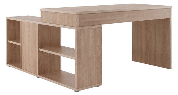 KONDELA PC stůl, dub sonoma / bílá, NOE NEW