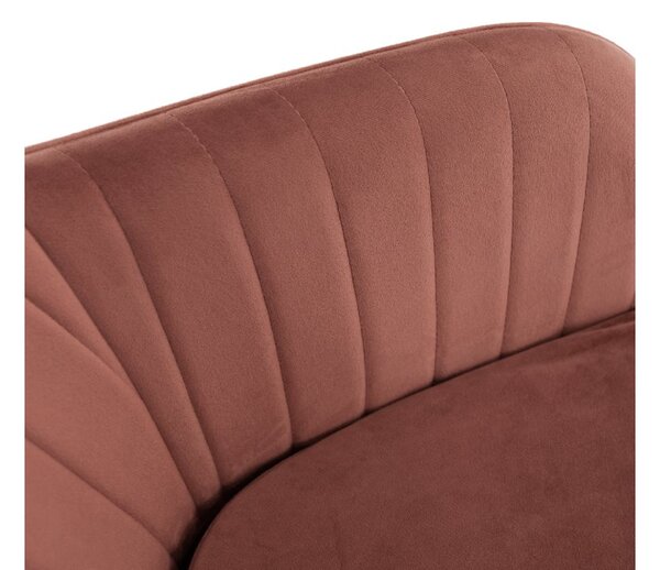 Designové křeslo VELTRA - látka Velvet, růžovohnědá / černá