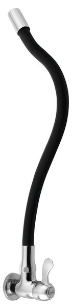 Aqualine Aqualine, Nástěnný kulový ventil 1/2", flexibilní ramínko, černá/chrom, ZY1813F