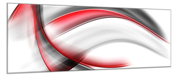 Obraz skleněný abstrakt červeno černá vlna - 100 x 150 cm