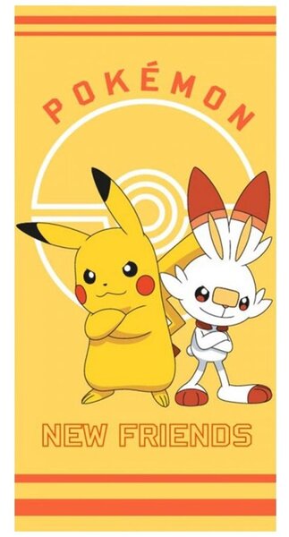 Plážová osuška Pokémon - motiv New Friends - 100% bavlna - 70 x 140 cm