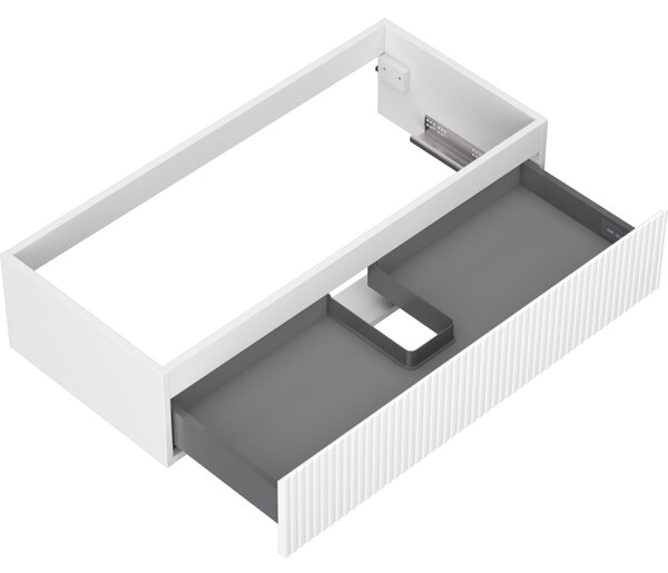 Mexen Rivel, koupelnová skříňka 100 cm, 1 zásuvka, drážkovaná, bílá matná, 91A20-10023-1-BF01