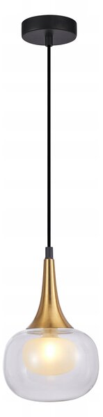 Závěsné svítidlo Italux KONILA mosazné skleněné 1xG9 10W 16cm IP20