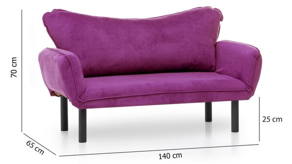 Hanah Home 2-místná pohovka Chatto 140 cm fialová