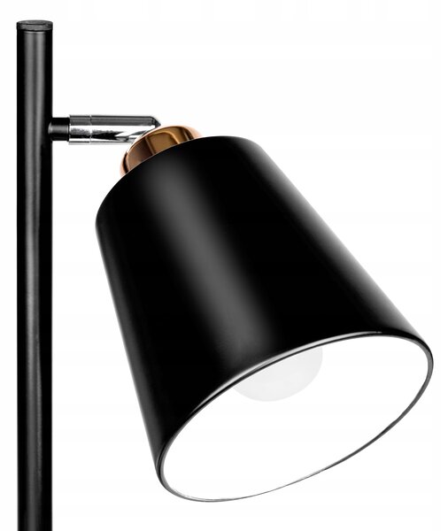 Stojací LED lampa černá 140 Cm na čtení 2x E27 černá zlatá
