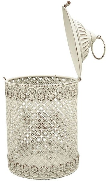 Béžová antik kovová lucerna ClairBlanc - 12*12*16cm - Exner