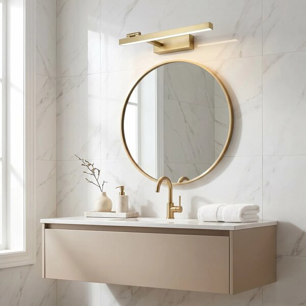 Toolight Koupelnové nástěnné LED osvětlení SWE031-1W 40cm kartáčovaná zlatá