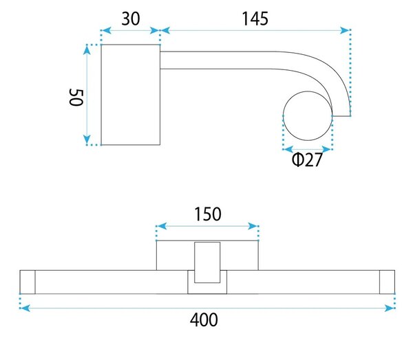 Toolight Koupelnové nástěnné LED osvětlení APP1881-1W 40cm chrom