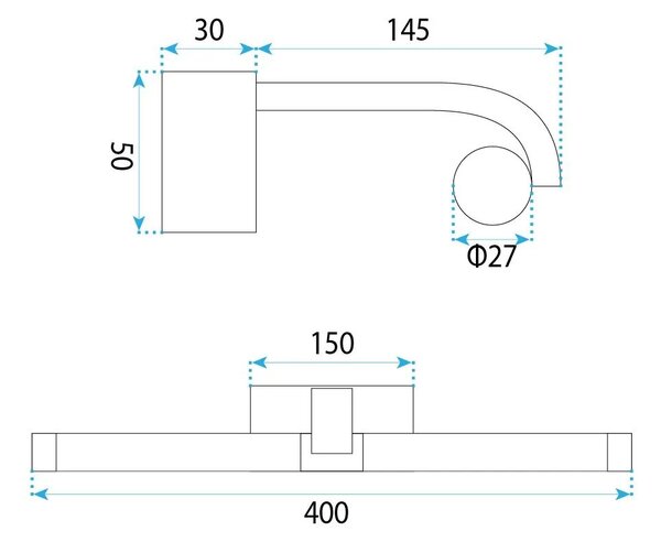 Toolight Koupelnové nástěnné LED osvětlení APP1883-1W 40cm zlatá