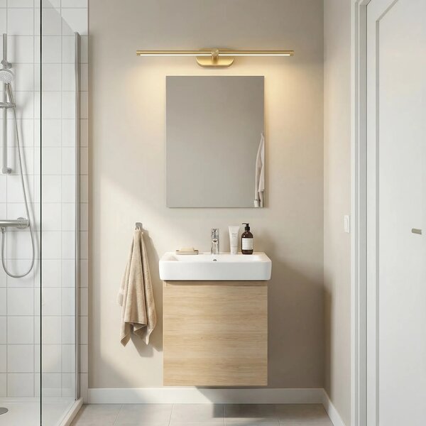 Toolight Koupelnové nástěnné LED osvětlení APP1893-1W 60 cm kartáčovaná zlatá