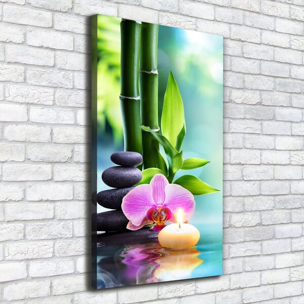 Vertikální Foto obraz na plátně Orchidej a bambus ocv-87258521