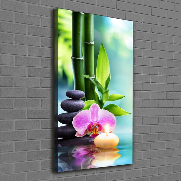 Vertikální Foto obraz na plátně Orchidej a bambus ocv-87258521