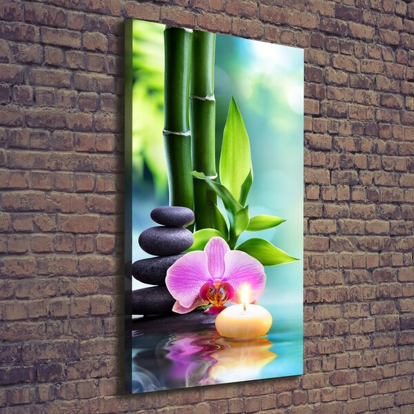 Vertikální Foto obraz na plátně Orchidej a bambus ocv-87258521