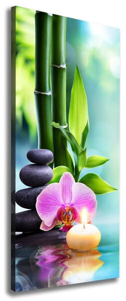 Vertikální Foto obraz na plátně Orchidej a bambus ocv-87258521