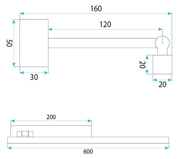 Toolight Koupelnové nástěnné LED osvětlení SWE035-1W 60cm černá