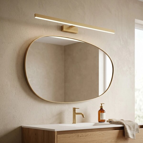 Toolight Koupelnové nástěnné LED osvětlení SWE009-1W 73cm kartáčovaná zlatá