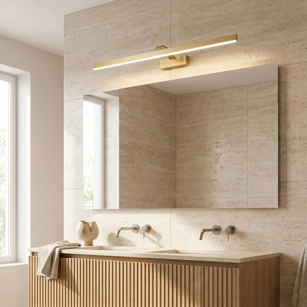 Toolight Koupelnové nástěnné LED osvětlení SWE009-1W 73cm kartáčovaná zlatá