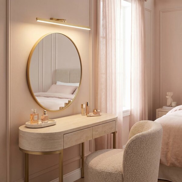 Toolight Koupelnové nástěnné LED osvětlení SWE009-1W 73cm kartáčovaná zlatá