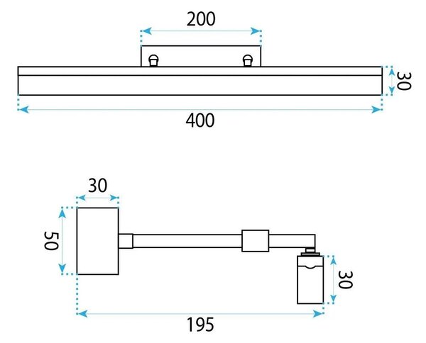 Toolight Koupelnové nástěnné LED osvětlení APP1878-1W 40cm černá