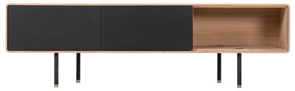 -25 % Dny MOMENTI– Gazzda Černý dubový TV stolek Fina 160 x 45 cm