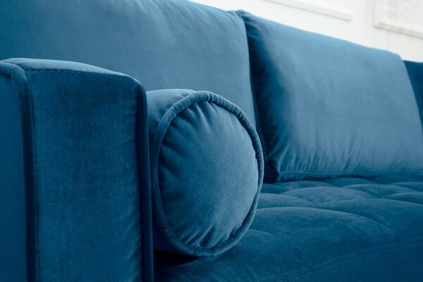 Sedací souprava COZY VELVET II 260 CM modrá samet Nábytek | Obývací pokoj | Sedací soupravy a pohovky | Sedací soupravy | Rohové