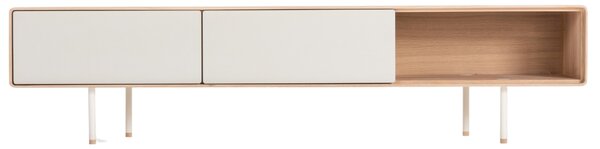 -25 % Dny MOMENTI– Gazzda Bílý dubový TV stolek Fina 200 x 45 cm