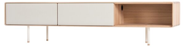 -25 % Dny MOMENTI– Gazzda Bílý dubový TV stolek Fina 200 x 45 cm