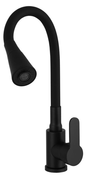 Gamma Flex 3000, stojánková dřezová baterie s flexibilním ramenem, černá, GMA-BFX-3000BK