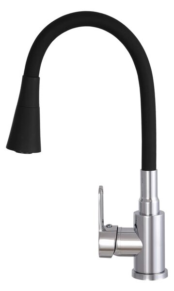 Gamma Flex 3000, stojánková dřezová baterie s flexibilním ramenem, černá-chromová, GMA-BFX-3000CH