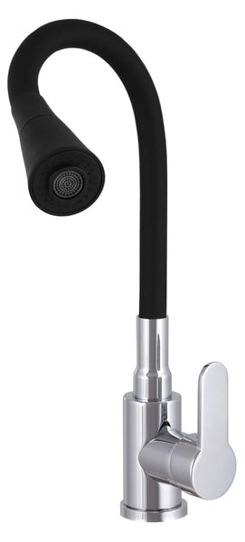 Gamma Flex 3000, stojánková dřezová baterie s flexibilním ramenem, černá-chromová, GMA-BFX-3000CH