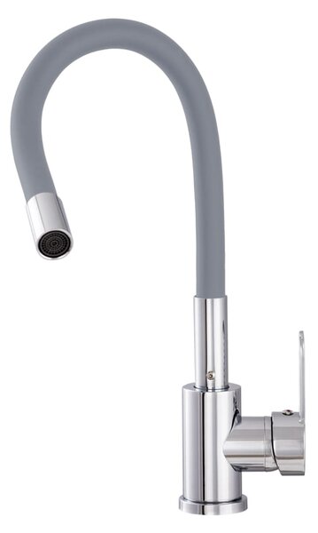 Gamma Flex 2000, stojánková dřezová baterie s flexibilním ramenem, šedá-chromová, GMA-BFX-2000G