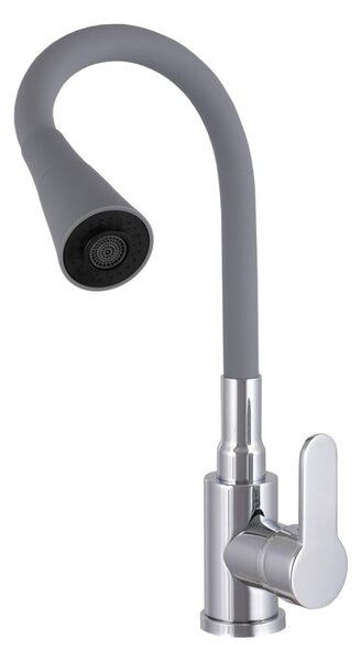 Gamma Flex 3000, stojánková dřezová baterie s flexibilním ramenem, šedá-chromová, GMA-BFX-3000G