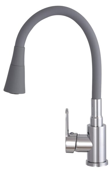 Gamma Flex 3000, stojánková dřezová baterie s flexibilním ramenem, šedá-chromová, GMA-BFX-3000G