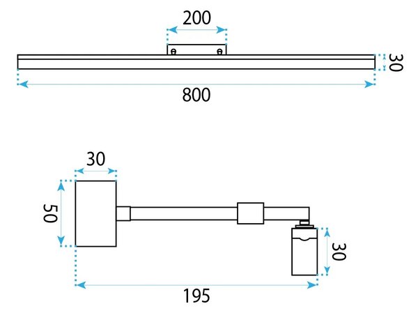 Toolight Koupelnové nástěnné LED osvětlení APP1874-1W 80cm zlatá