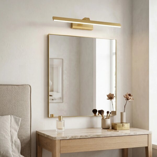 Toolight Koupelnové nástěnné LED osvětlení SWE008-1W 58cm kartáčovaná zlatá