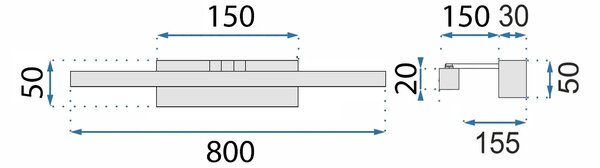 Toolight Koupelnové nástěnné LED osvětlení APP1862-1W 80 cm zlatá